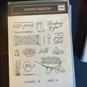 Temu Stamps and Dies Garden Meadow